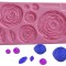 Matrita din silicon, trandafiri si frunze pentru fondant, ciocolata si pasta de zahar, 11 x 20 cm, 553COF