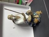 Statueta chinezeasca pescar vintage din portelan