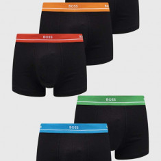 BOSS boxeri 5-pack bărbați, culoarea negru 50489616