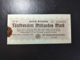 GERMANIA REICHBAHN 500 MILIARDE MARCI 1923 UNC