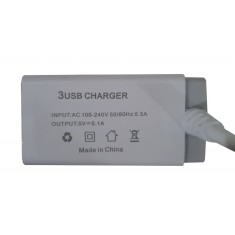 Incarcator de retea pentru telefoane,tablete si alte dispozitive cu 3 porturi USB,cablu MicroUSB,5.1