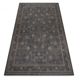 Covor din l&acirc;nă ANTIGUA 518 74 KD900 OSTA - Flori, cadru, roșu țesut plat bej / negru, 250x350 cm