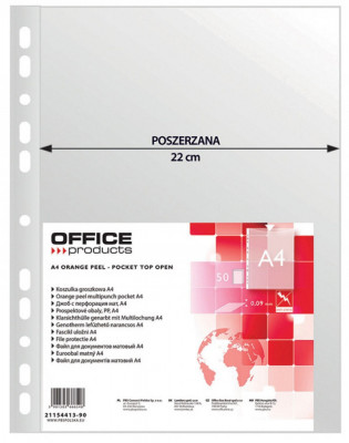 Folie Protectie Pentru Documente A4, 90 Microni, 50/set, Office Products Maxi - Transparenta foto