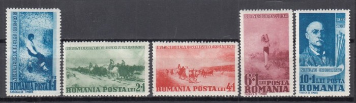 ROMANIA 1938 LP 127 - 100 DE ANI DE LA NASTEREA PICTORULUI NICOLAE GRIGORESCU SERIE MNH