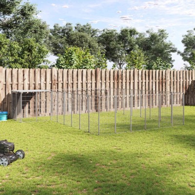 vidaXL Padoc pentru c&amp;acirc;ini, argintiu, 15,73 m&amp;sup2;, oțel 3082233 foto