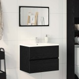 VidaXL Cabinet pentru chiuvetă Stejar Negru 60x38,5x45 cm Lemn ingineresc