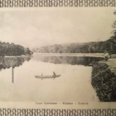 CP 1922 Lacul Dumbravei, Sibiu, notă pe verso Seminarul Teologic Central, Bucure