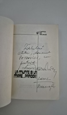 Carte cu autograf Mircea Micu La munte si la mare foto
