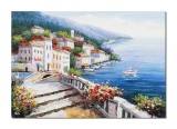 Cumpara ieftin Tablou pictat manual living, dormitor, Colt de rai, 100x70cm ulei pe panza in cutit efect 3D, gata de expus pe perete