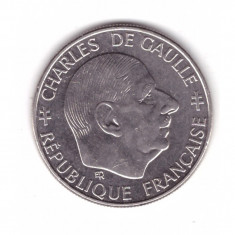Moneda Franta 1 franc 1988, Charles de Gaulle, stare foarte buna, curata