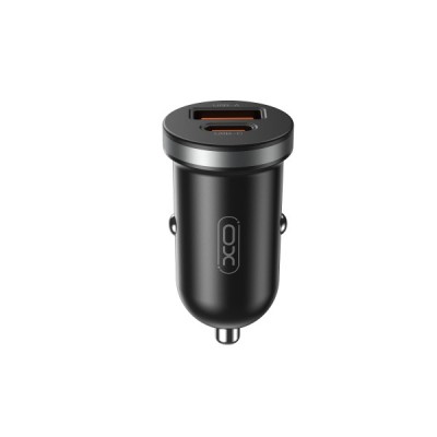 Incarcator Auto XO Design CC56, 30W, 3A, 1 x USB-A - 1 x USB-C, Negru foto