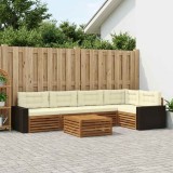 vidaXL Set de canapele de exterior 6 pcs Natural și Crem 3383393