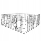 Tarc pentru animale de companie, din fier, forma configurabila, cu usa de acces, XL, 120x120x47cm, negru Household NewTrend