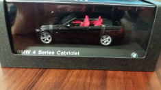 macheta bmw seria 4 cabrio f33 negru - paragon, sc. 1/43, dealer edition. foto