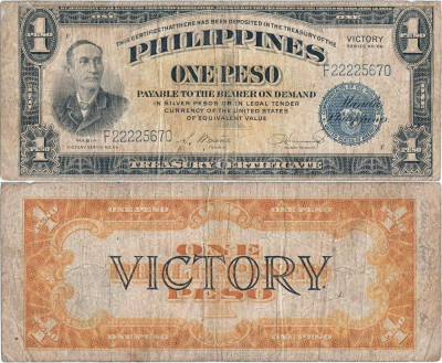 1944, 1 peso (P-94) - Filipine! Emisie de victorie! foto
