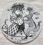 Placa ceramica / Tablou - Rosenthal - lunile anului - Ianuarie - Bjorn Wiinblad