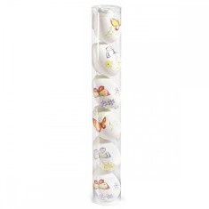 Set 6 oua decorative plastic suspendabile multicolore 4x6 cm