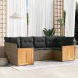 Gossi set mobilier gradina cu perne, 6 piese, gri, poliratan