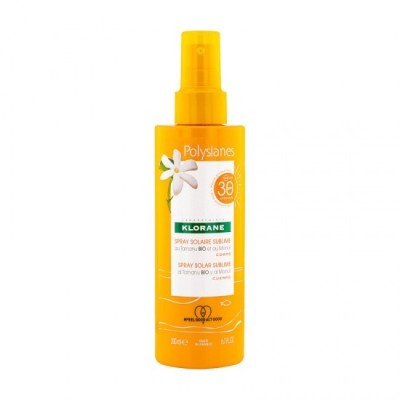 Spray de lapte cu protecție solară, Klorane Polysianes, cu Tamanu și Monoi bio SPF30 200 ml foto