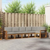 vidaXL Set de canapele de exterior 6 pcs Gri natural și deschis 3366469