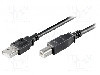 Cablu USB A mufa, USB B mufa, USB 2.0, lungime 5m, negru, Goobay - 68902