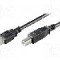 Cablu USB A mufa, USB B mufa, USB 2.0, lungime 3m, negru, Goobay - 68901