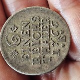 Germania 1/6 taler 1766 B , argint