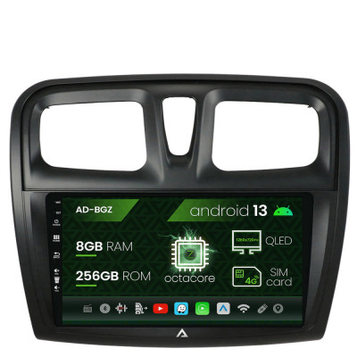 Navigatie Dacia Logan Sandero, Android 13, Z-Octacore 8GB RAM + 256GB ROM, 9 Inch - AD-BGZ9008+AD-BGRKIT375 foto
