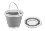 Găleată din silicon, pliabilă, alb/gri, 5L