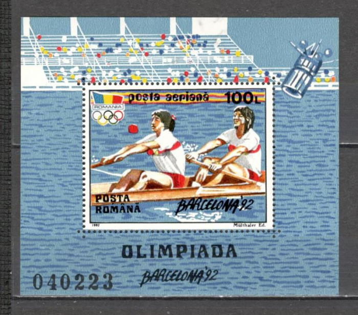 Romania.1992 Olimpiada de vara BARCELONA-Bl. dantelat DR.573
