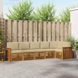 vidaXL Seturi de canapele 6 pcs Natural și Bej Lemn Solid de Acacia 3374888