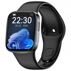 Smartwatch iSEN JL08 Negru, Resigilat, 1.72 inch HD, Apel bluetooth, Asistent vocal, HR, Glicemie, VO2max, ECG, temperatura, NFC, IP67, 270mAh