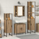 Cumpara ieftin Set de mobilier pentru baie 4 buc. Maro Lemn prelucrat
