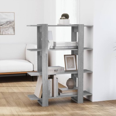 vidaXL Bibliotecă/Separator cameră, gri sonoma, 100x30x123,5 cm foto