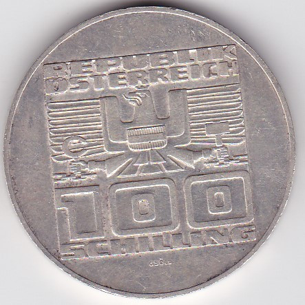 AUSTRIA 100 SCHILLING SILINGI 1977