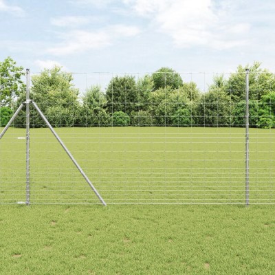 vidaXL &amp;Icirc;ngrădire de c&amp;acirc;mp 1.5x25 m Oțel galvanizat foto