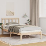 vidaXL Cadru de pat cu headboard Maro 90 x 200 cm Lemn de brad solid