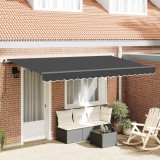 vidaXL Cortina Retractabilă Manual Antracit 400 x 200 cm țesătură 3329796