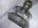 LAMPA PETROL/Gaz lampant VECHE de COLECTIE Sticla NEFOLOSITA,cu fitil,MARE,T.GRA