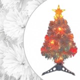 VidaXL Brad de Crăciun artificial pre-iluminat alb 64 cm, fibră optică