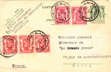 AMS - &Icirc;NTREG POȘTAL, BELGIA 1939, CIRCULAT, FRANCATURĂ MULTIPLĂ