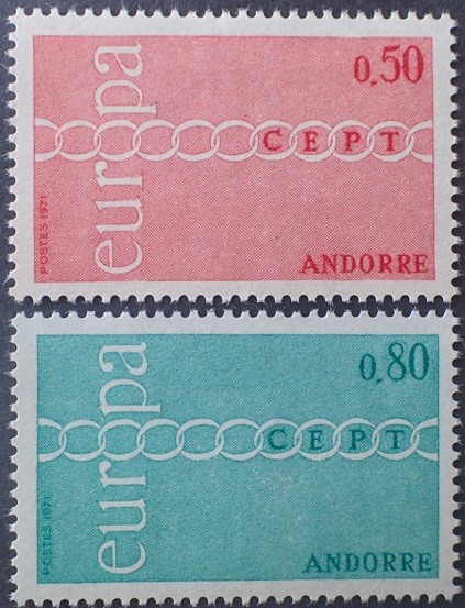 B0313 - Andora fr.1971 - Europa-cept 2v.neuzat,perfecta stare