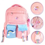 Rucsac roz, universal, pentru sport si scoala, model rainbow, JollyMag, PL160R