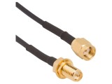 Cablu coaxial RG174 2m, RP-SMA tată &ndash; RP-SMA mamă, 50&Omega;