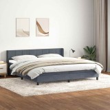 vidaXL Pat box spring cu saltea, gri &icirc;nchis, 180x220 cm, catifea 3318166