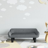 vidaXL Canapea pentru copii, gri &icirc;nchis, 70x40x24 cm, catifea