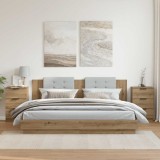 vidaXL Noptiere, 2 buc., stejar artizanal, 40x36x65 cm, lemn prelucrat 856935