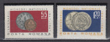 ROMANIA 1967 LP 646 CENTENARUL MONEDEI NATIONALE SERIE MNH, Nestampilat