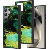 Hus&Auml; pentru samsung galaxy s25 ultra, marble, protec&Egrave;ie camer&Auml;, anti&Egrave;oc, design slim, negru - verde