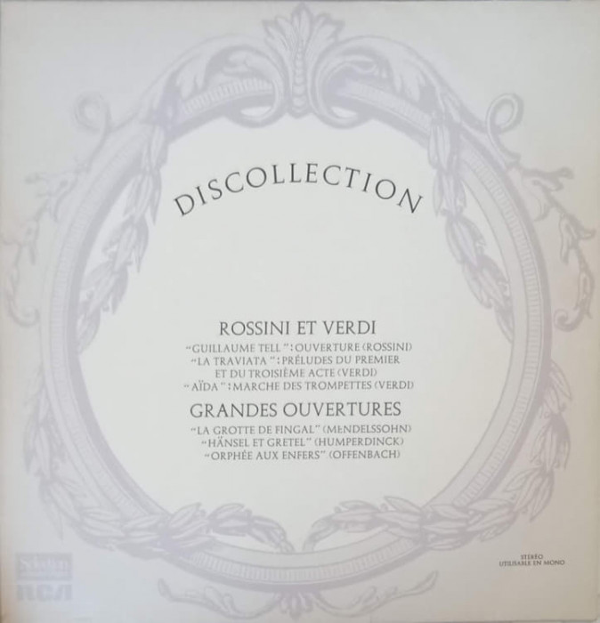 Disc vinil, LP. Rossini et Verdi-Gioacchino Rossini, Giuseppe Verdi, Felix Mendelssohn-Bartholdy, Jacques O-156827